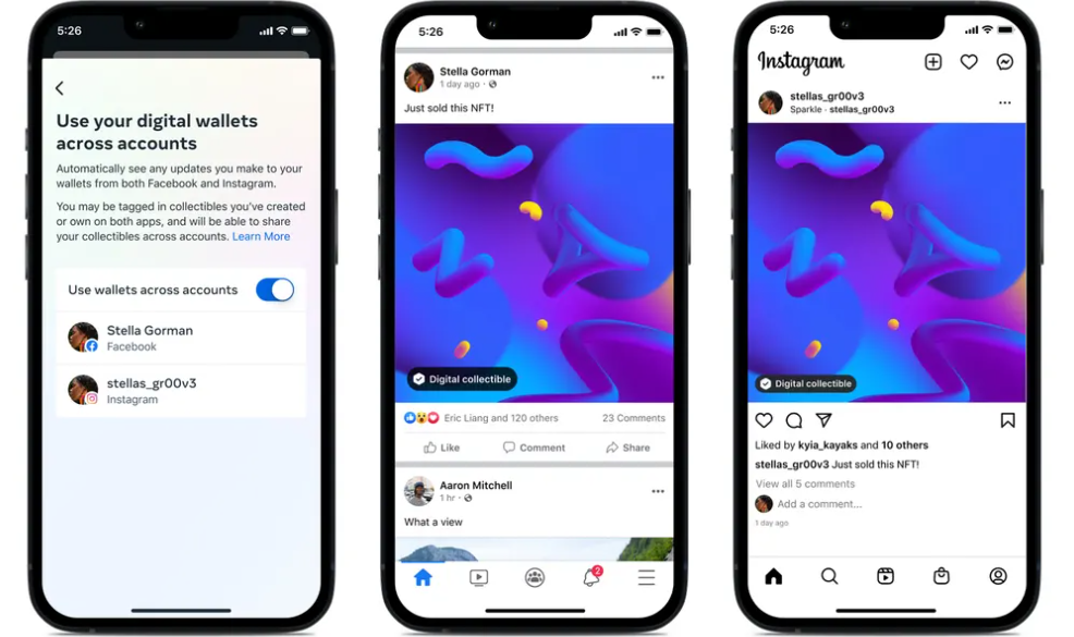 Facebook、Instagram开放NFT功能,允许用户连接Crypto钱包