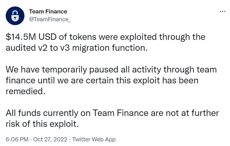 复盘 | Team Finance 被黑简要分析