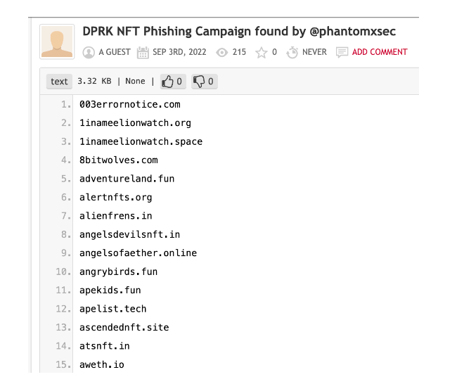 慢雾:朝鲜 APT 组织对 NFT 用户大规模钓鱼分析