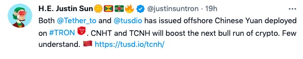 推出离岸人民币稳定币TCNH,TrueUSD和波场TRON的“快手式突围”