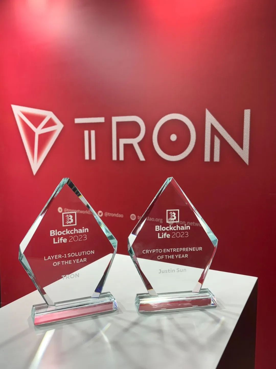 波场TRON与孙宇晨获Blockchain Life Awards 2023大奖
