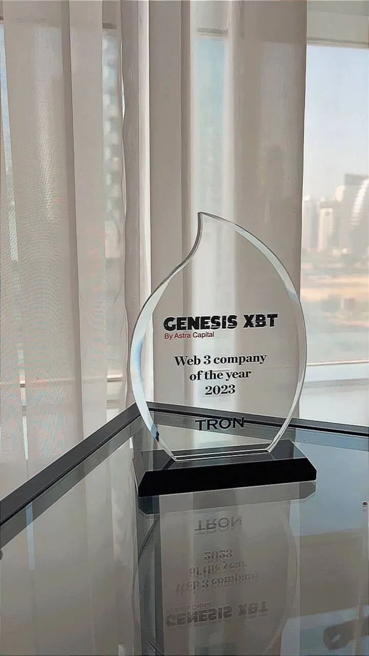 波场TRON荣膺Genesis XBT“2023年度Web3企业”奖项