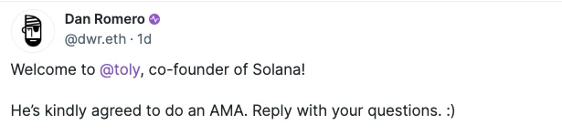 Solana创始人最新AMA：愿景，币价，还有以太坊