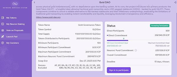 专访 Gold DAO：IC链黄金代币化项目，仅5小时筹集超百万美元
