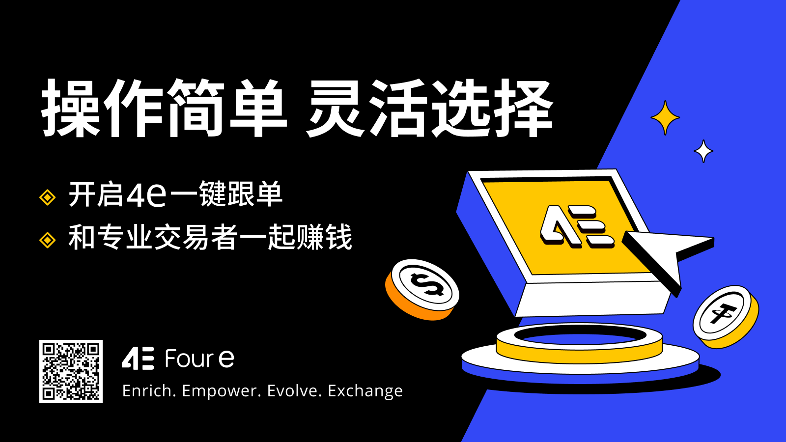 加密货币外汇美股大宗7大产品体系，4e一站式交易全球资产