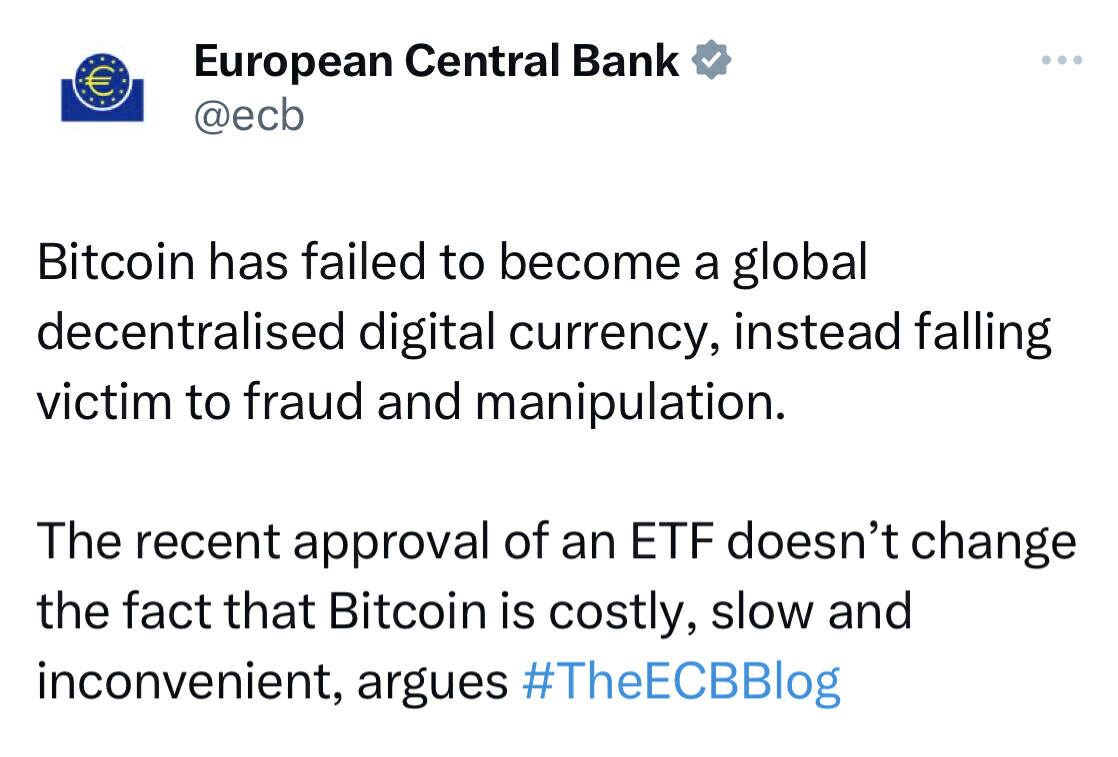 欧洲央行发布报告抨击BTC“毫无价值”，行业精英如何反击？