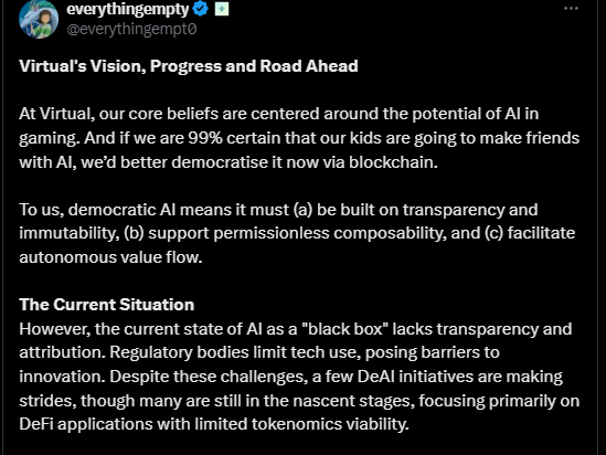 Virtual Protocol:为游戏和元宇宙而生的AI工厂,人人可贡献与受益