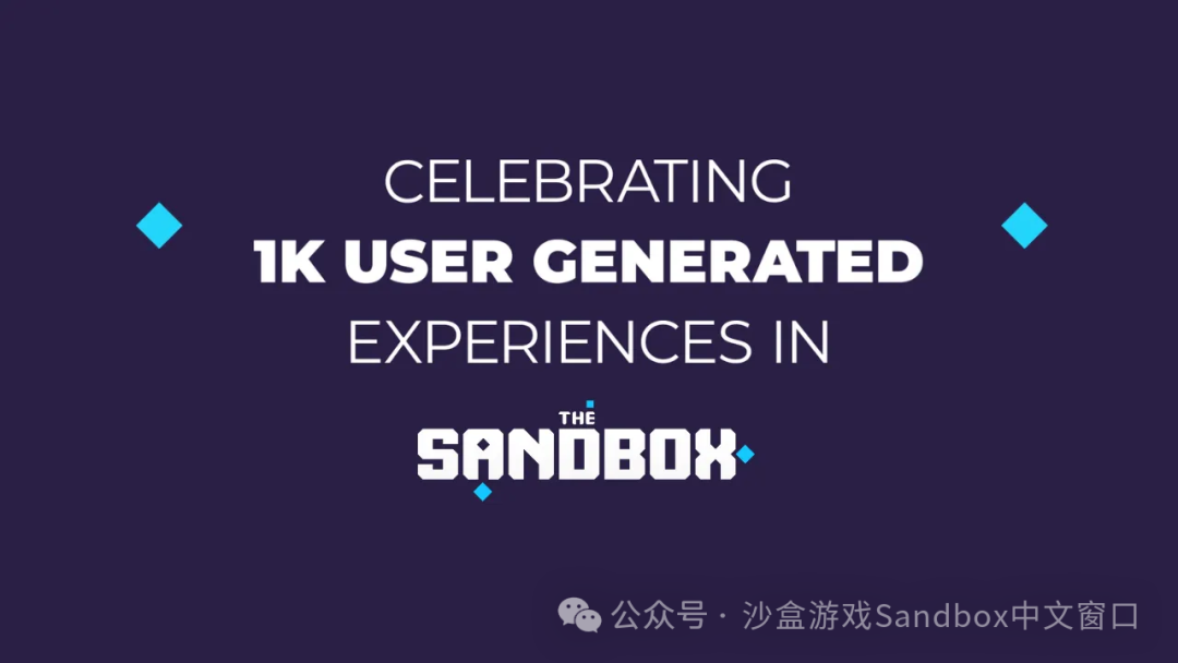 庆祝创作者们在 The Sandbox 中发布了 1000 项体验！