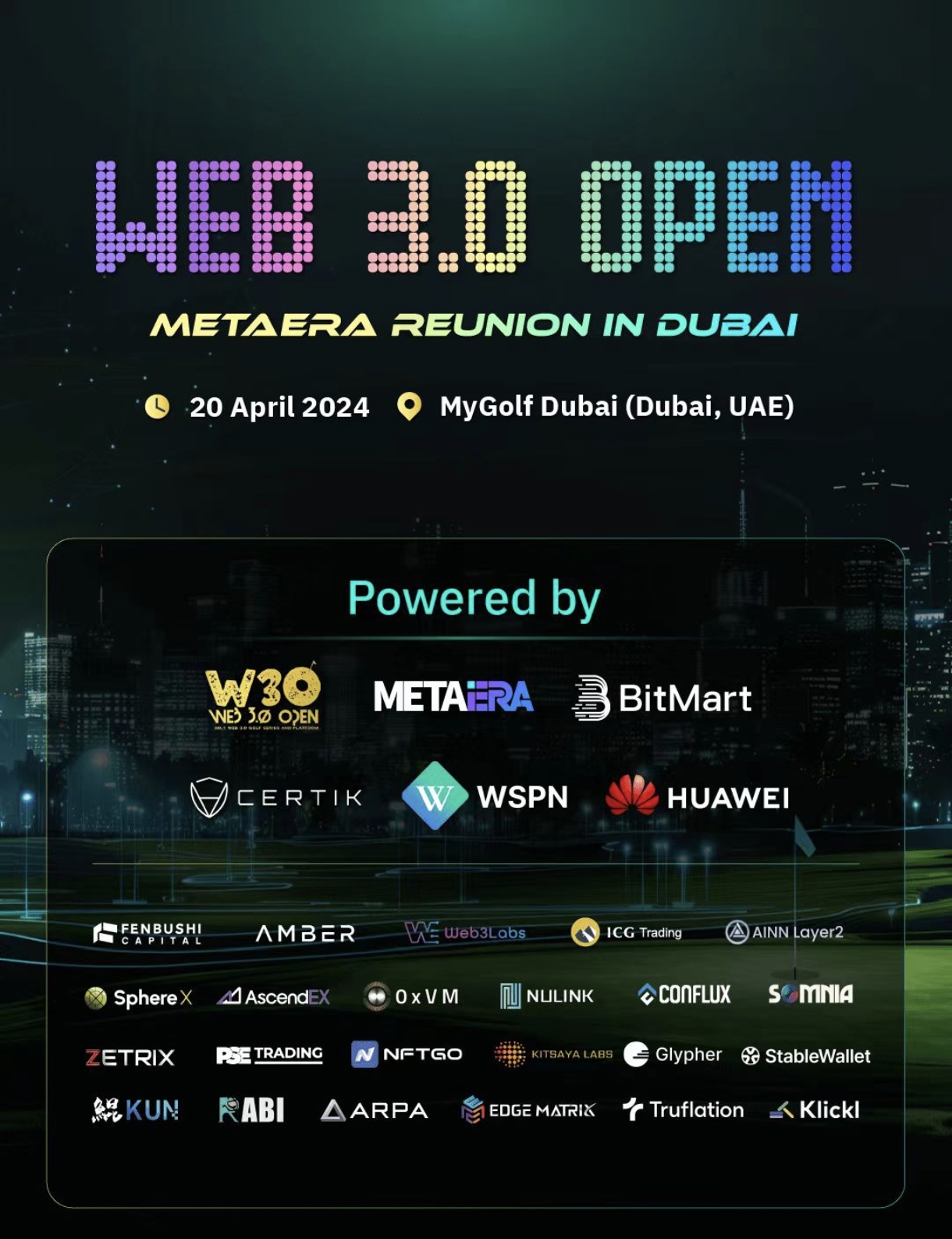 「Web 3.0 Open - Meta Era 重聚在迪拜」发布重磅嘉宾和议程