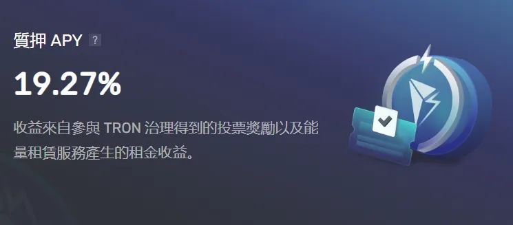 JustLend DAO上质押TRX的APY达19.27%