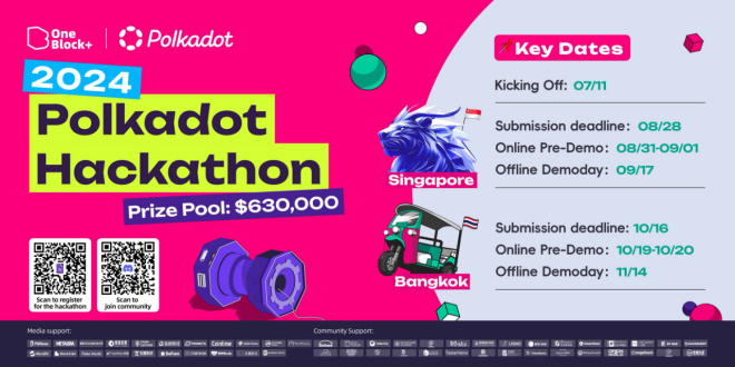 PolkadotHackathon2024已开启,$630000的巨额奖池等着您