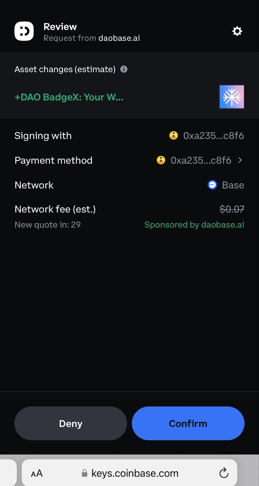 使用 Coinbase 钱包零成本参与融资600万美金项目空投