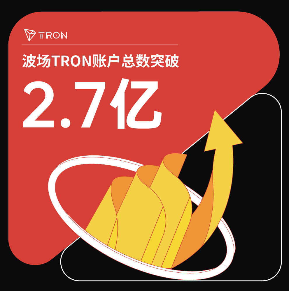 波场TRON账户总数突破2.7亿