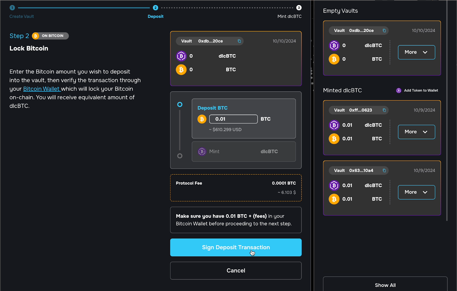 安全且可审计的 dlcBTC 铸造过程