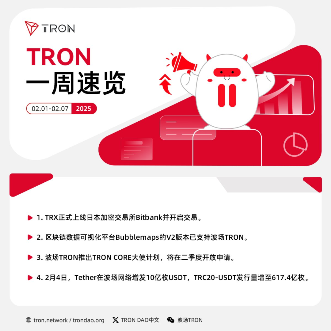 波场TRON一周速览（2025.2.1-2025.2.7）