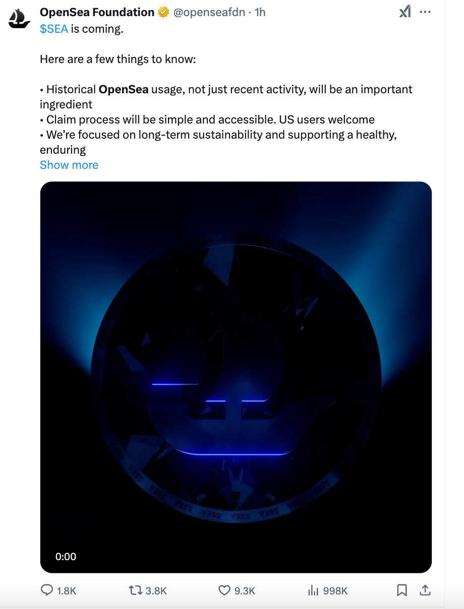 七年沉浮之后,OpenSea 还是选择了发币