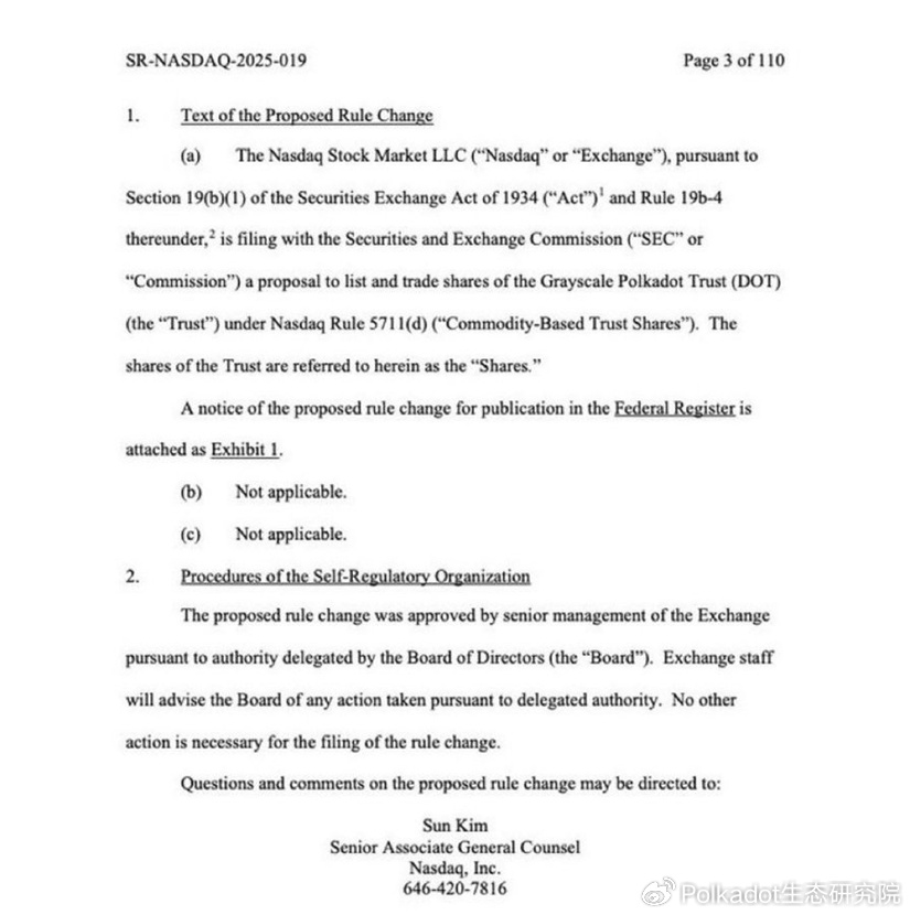 波卡生态一周观察丨灰度向SEC提交Polkadot ETF申请