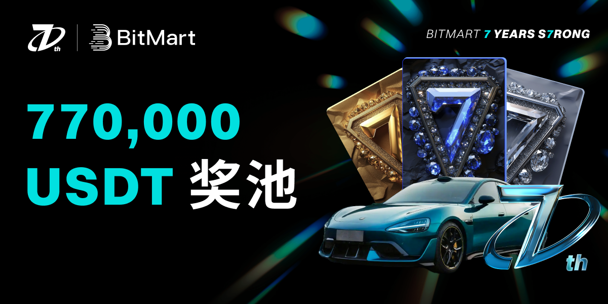BitMart开启七周年全球活动，分享770,000 USDT奖池！