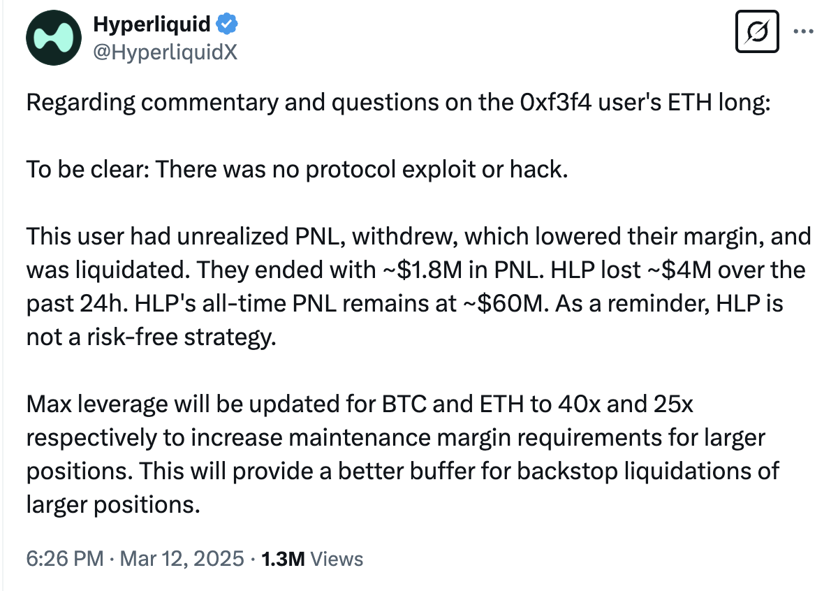 Hyperliquid巨鲸50倍做空赚510万对其会有何影响