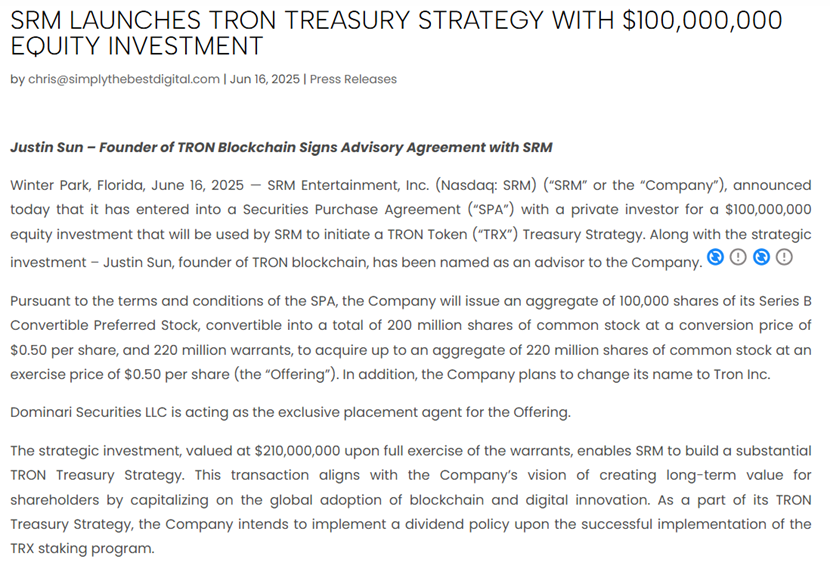 波场TRON美股上市打造“TRX 微策略”,DeFi生态迎来百亿级红利