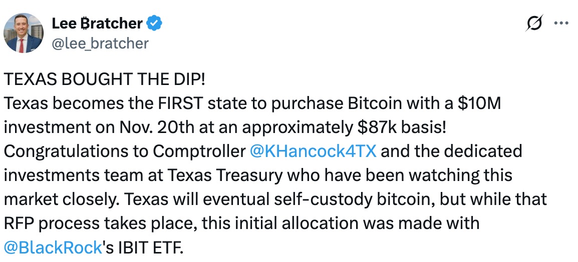 德克萨斯州 500万美元购入贝莱德 IBIT:DAT哑火后,SBR能接棒重燃吗?
