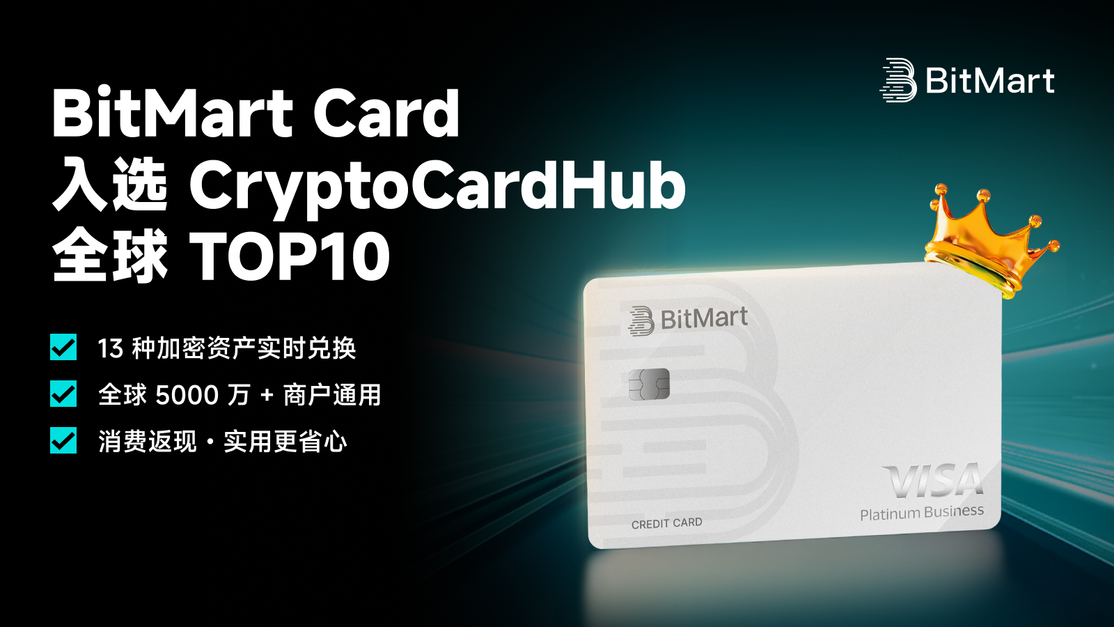 BitMart Card 入选 CryptoCardHub 全球 TOP10