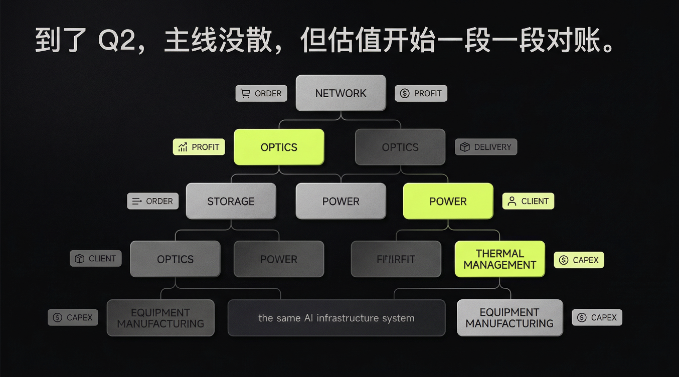 AI 基建涨了一整个 Q1，到了 Q2，谁还能撑住「高估值」？