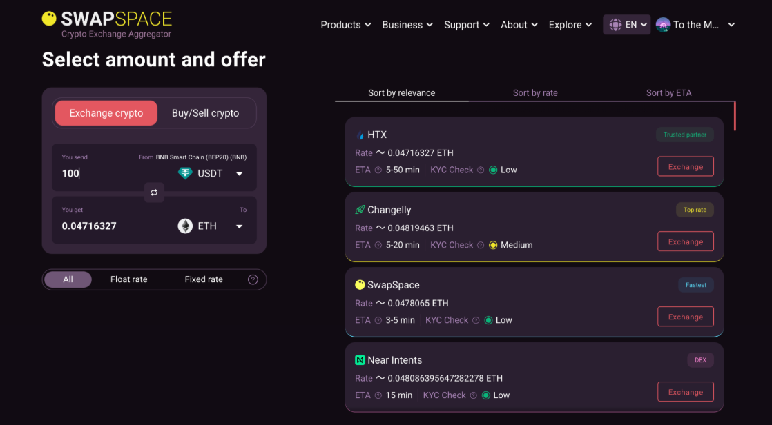 SwapSpace集成首批DEX，为用户开启链上流动性