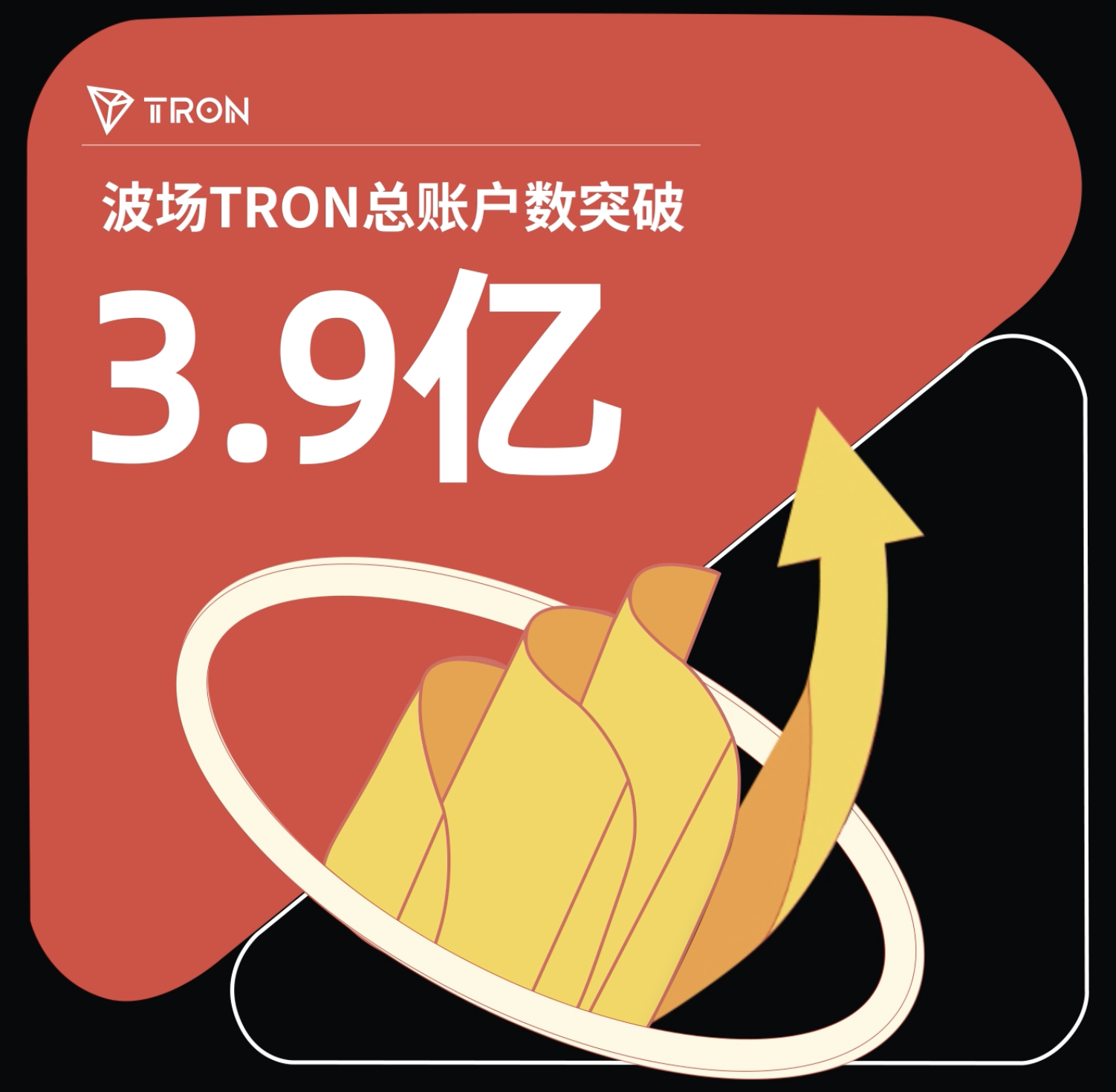 波场TRON总账户数突破3.9亿