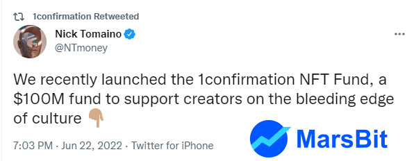 风投机构1confirmation宣布推出1亿美元NFT基金