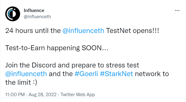 NFT链游Influence将开放第二阶段测试网