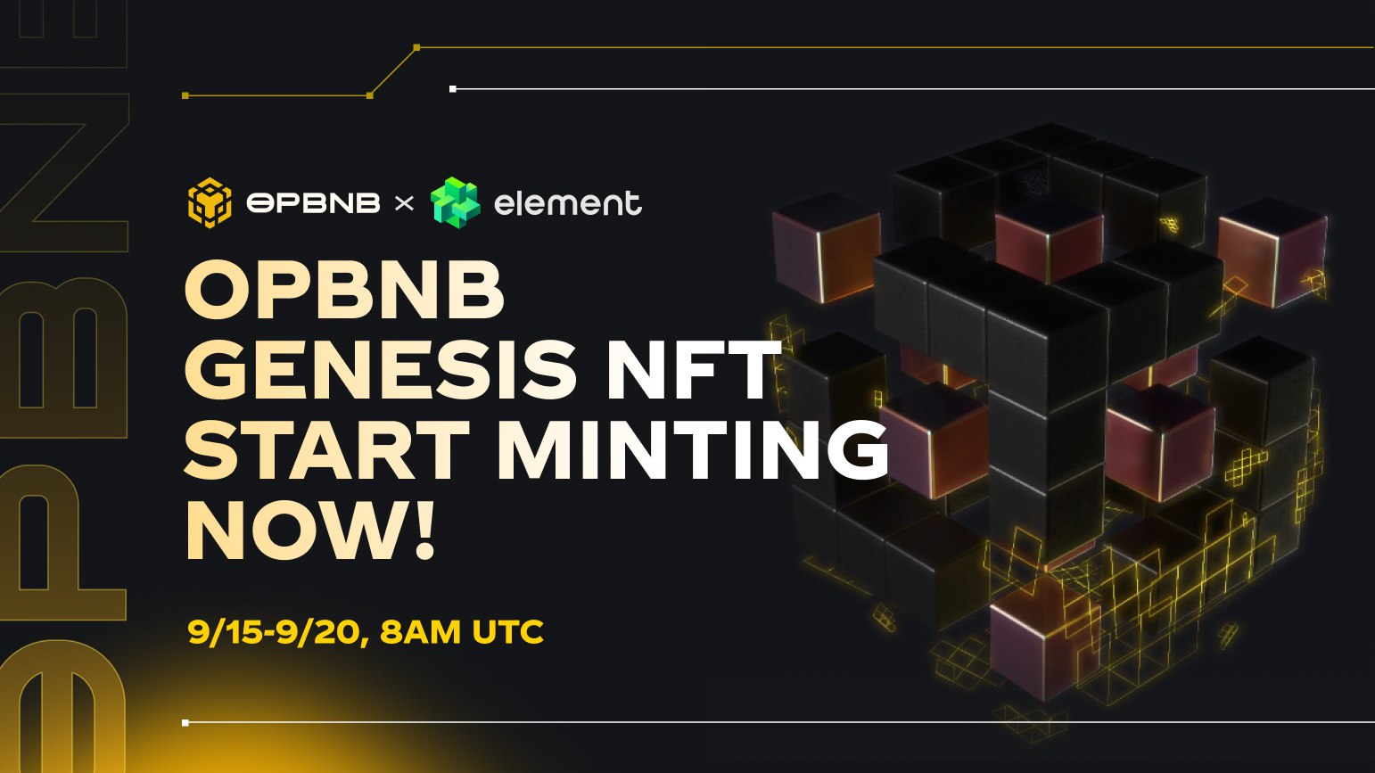 opBNB Genesis NFT开启Mint，用户需至Element市场专属页面领取