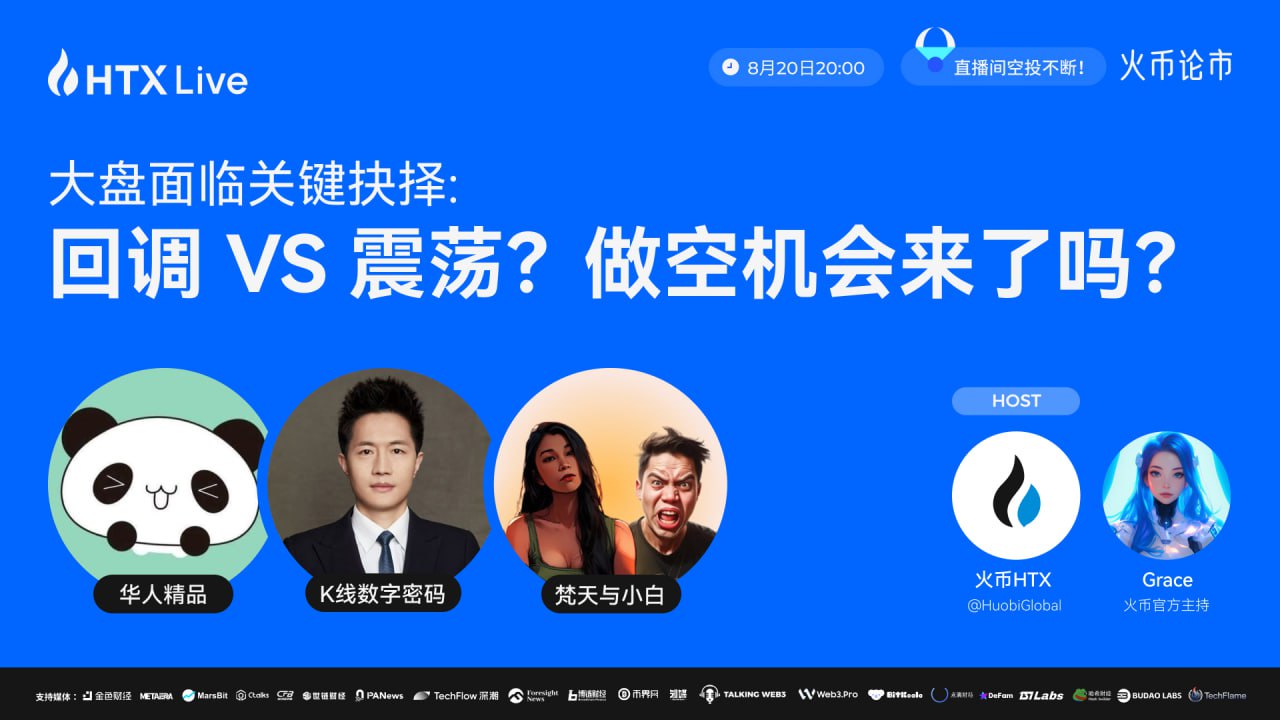 火币HTX将联合资深交易员举办主题直播：剖析市场关键抉择，做空机会来了？