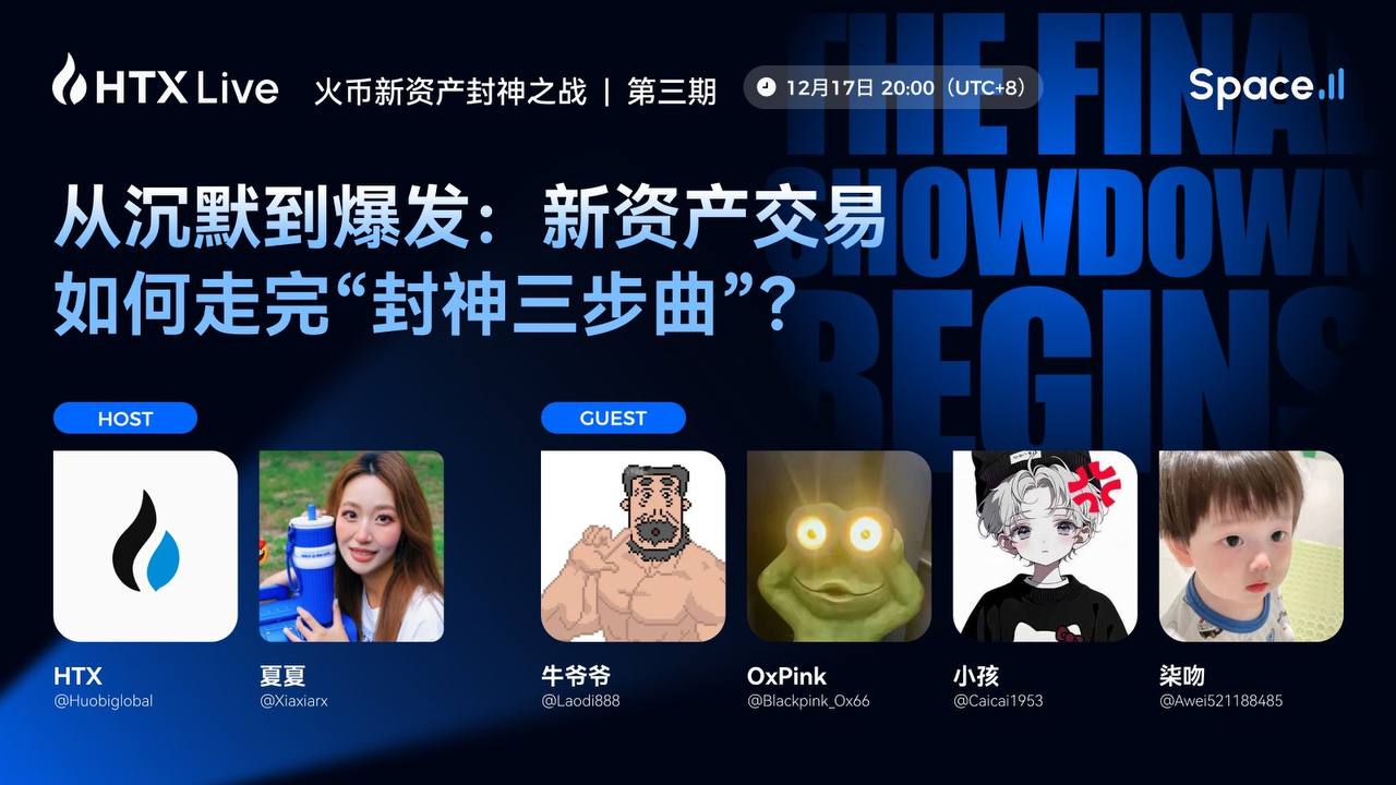 火币HTX“新资产封神之战”第三期即将开播：拆解新资产交易节奏