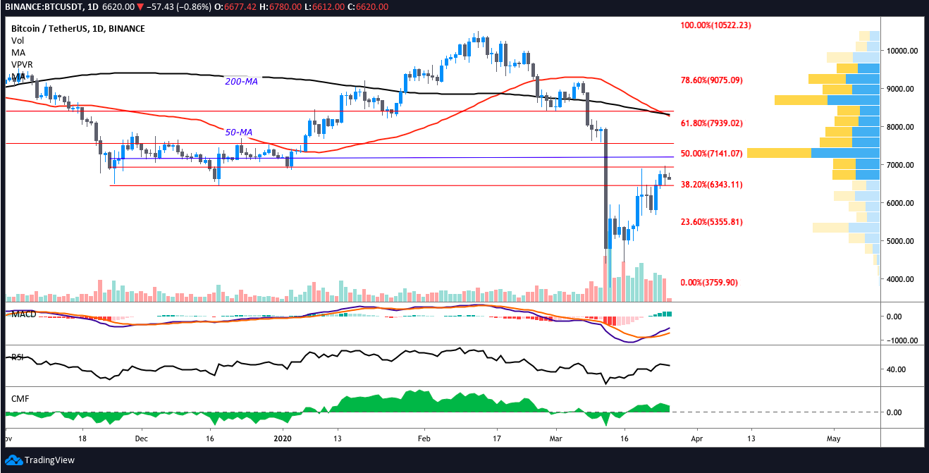 BTC美元日线图表。资料来源：TradingView