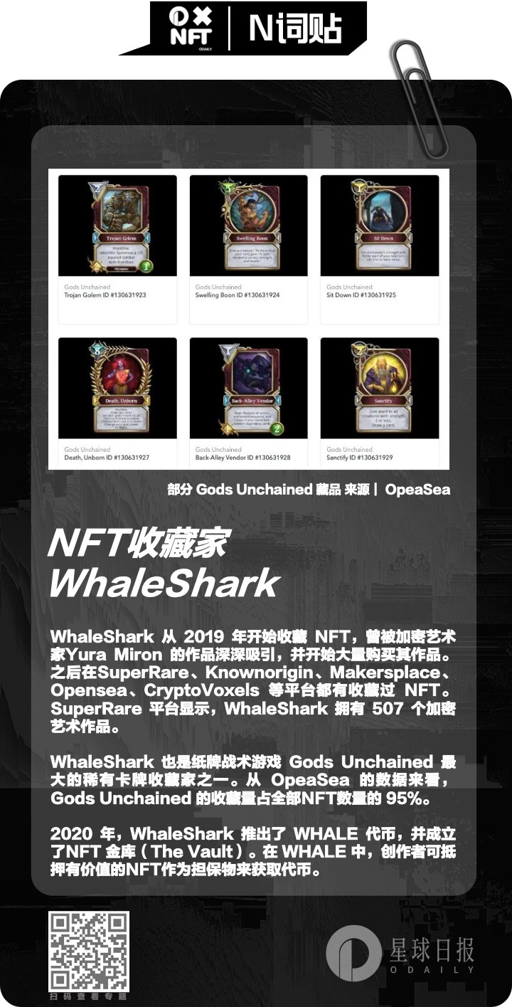 人物志:NFT收藏家WhaleShark | 不一样的「NFT」 -- N词贴