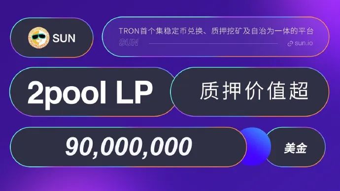 SUN.io上的2pool(USDD/USDT) 矿池流动性价值超1.8亿美元