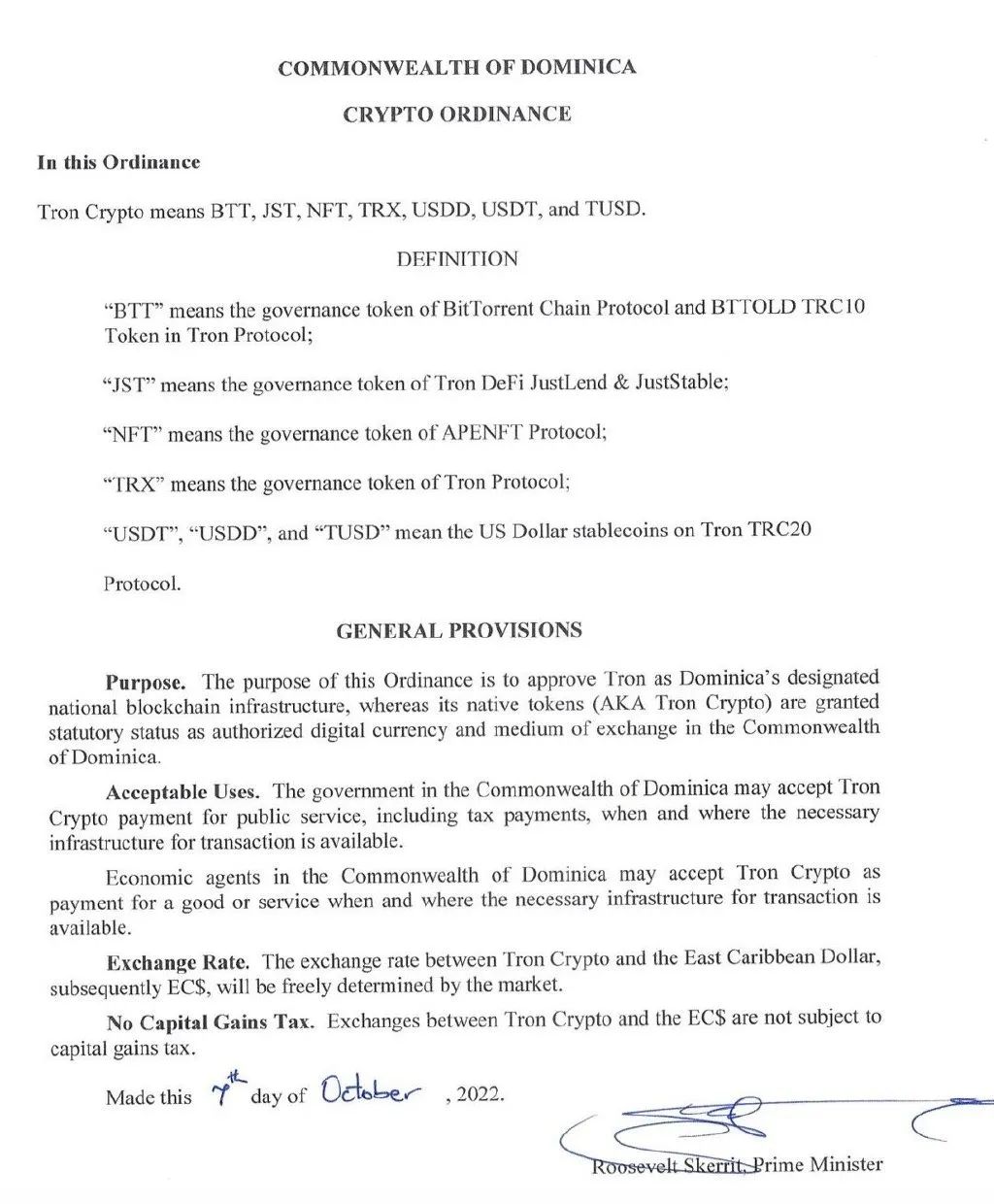 社区生态 | 波场TRON成为多米尼克国家级基础设施,区块链行业迎来历史性时刻