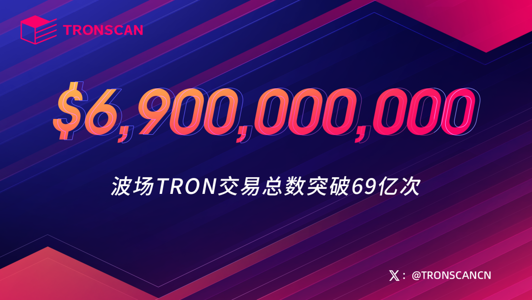 波场TRON交易总数突破69亿