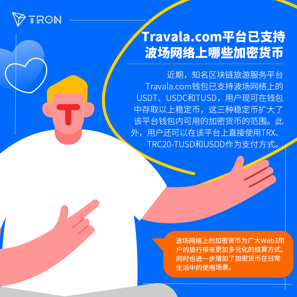 一图带你了解Travala.com平台已支持波场网络上哪些加密货币