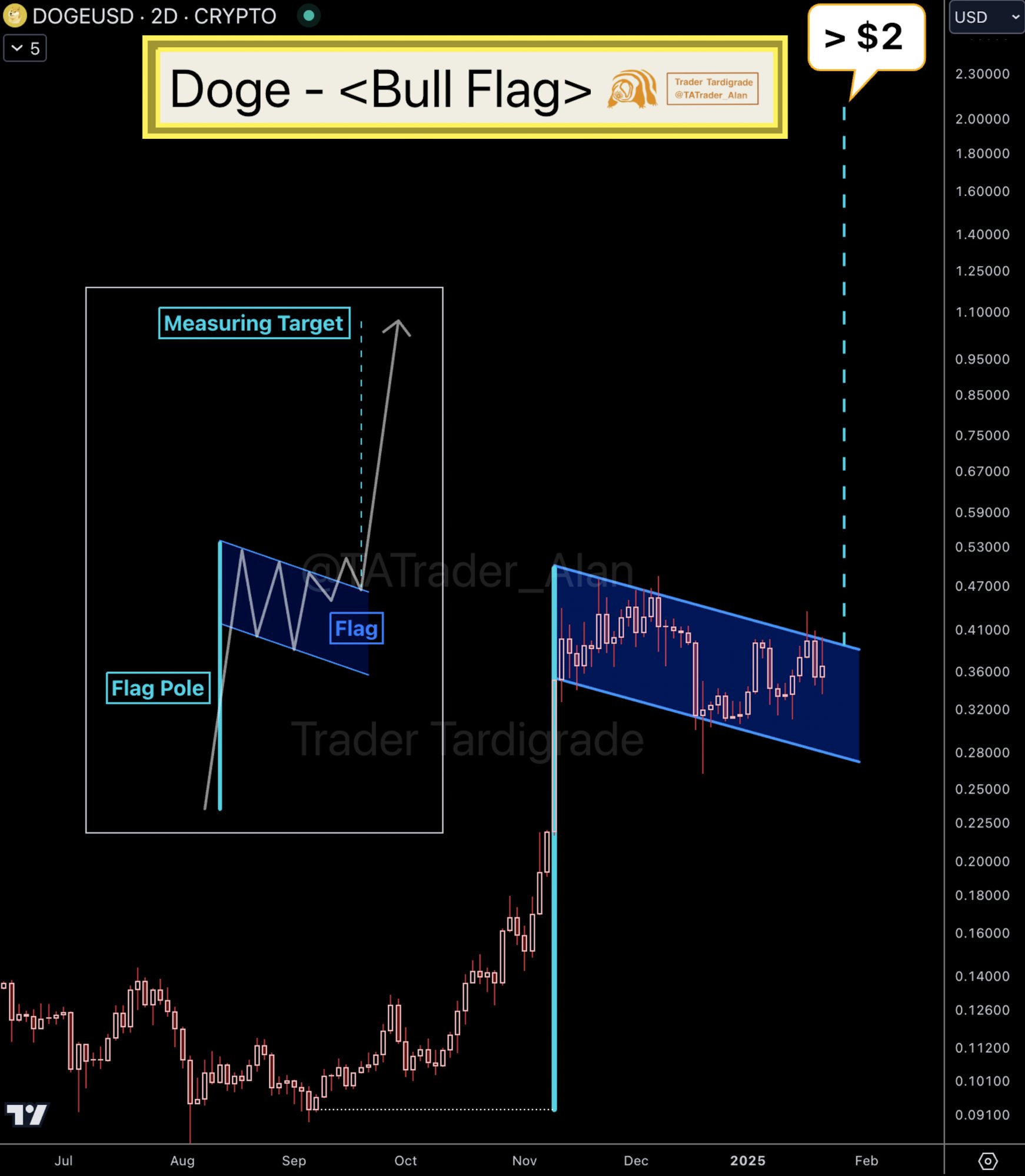 尽管狗狗币（DOGE）近期价格下跌，但鲸鱼活动增加、美国政府效率部门（D.O.G.E.）的短暂关联、潜在的ETF申请，以及技术分析的支持，均表明其价格可能进一步上涨。分析师预测，DOGE价格或将突破历史高点，目标价在$0.95至$2之间。