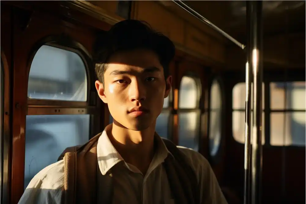 男人 车厢内 列车