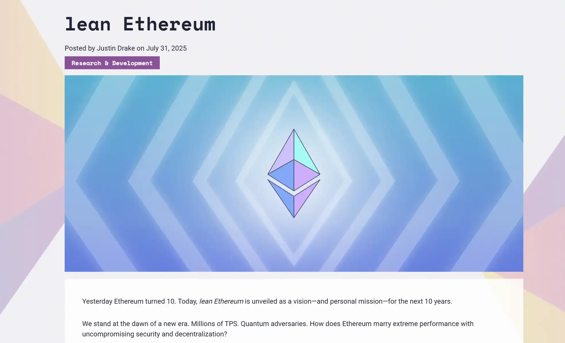 Lean Ethereum