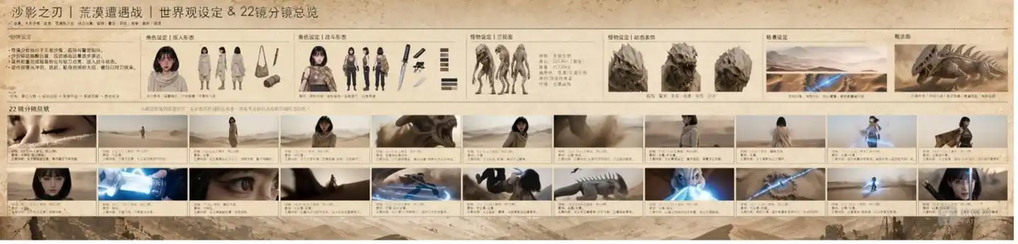 《沙影之刃》世界观设定&22镜分镜总览