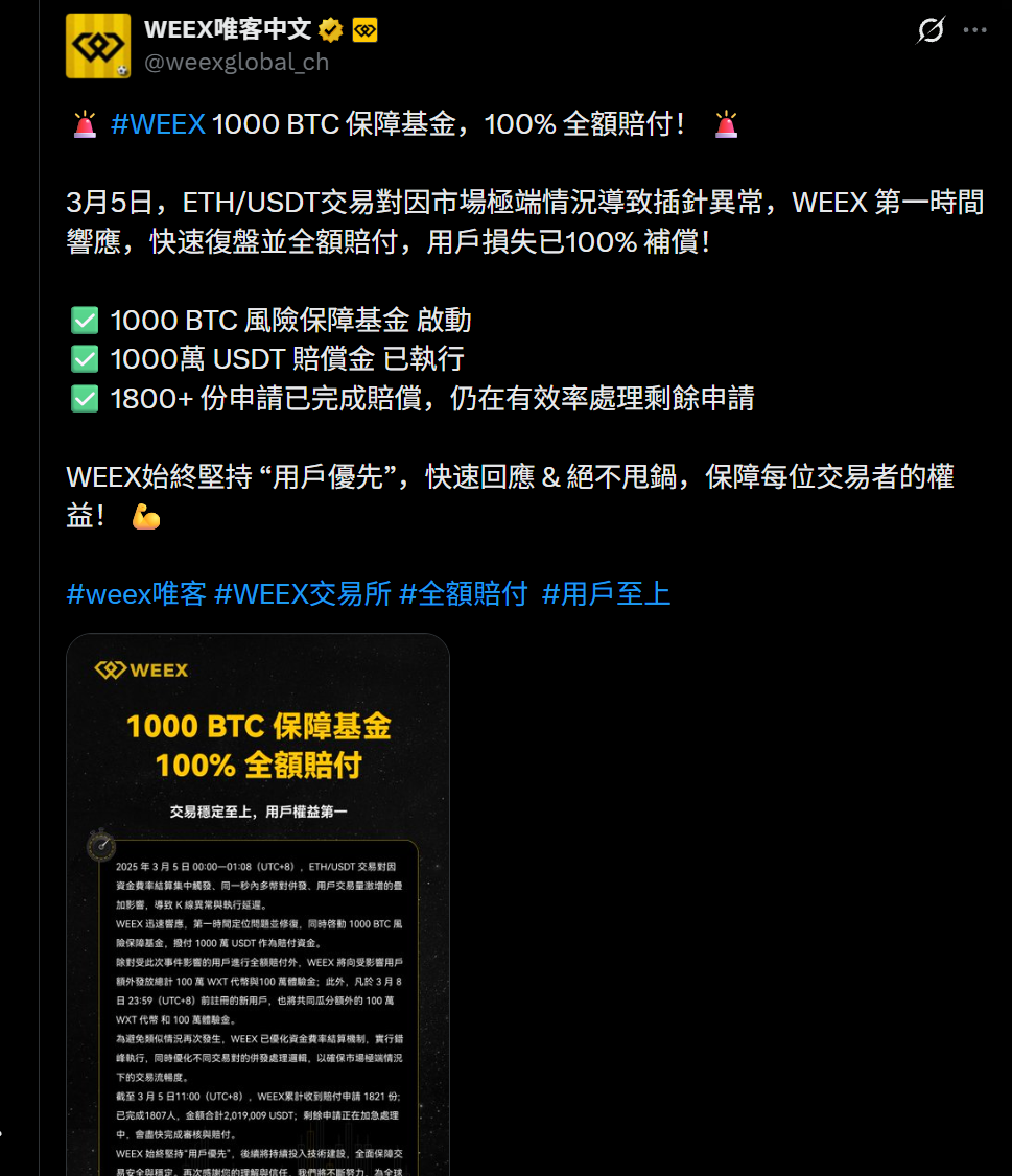 WEEX、安全体系、合规建设
