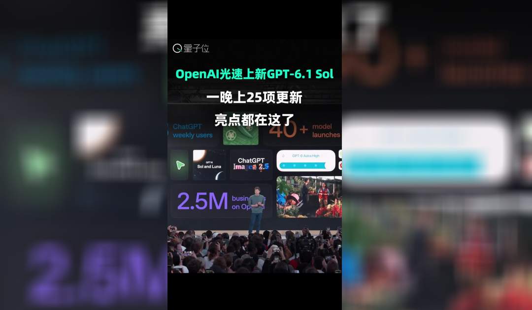 OpenAI光速上新GPT-6.1 Sol：一晚上25项更新，亮点都在这了